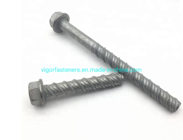 Hex Flange Masonry Concrete Bolt Anchor Self Threading with Galvanized Coating