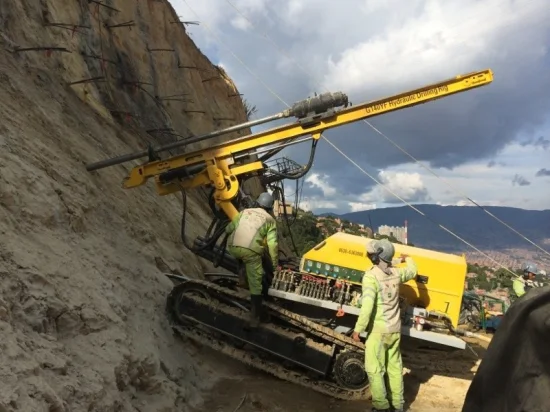 Máquina perfuradora de pregos de solo para construção de barra de âncora de jet grouting